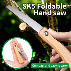 Folding Mini Hand Saw | Non-slip Wooden Handle Pull Type Saw for Flush Cut Woodworkin alternate view