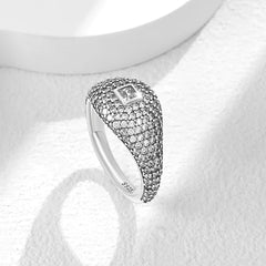 Hot selling new 925 sterling silver mini Snoopy Christmas pink diamond love orchid rin close-up view