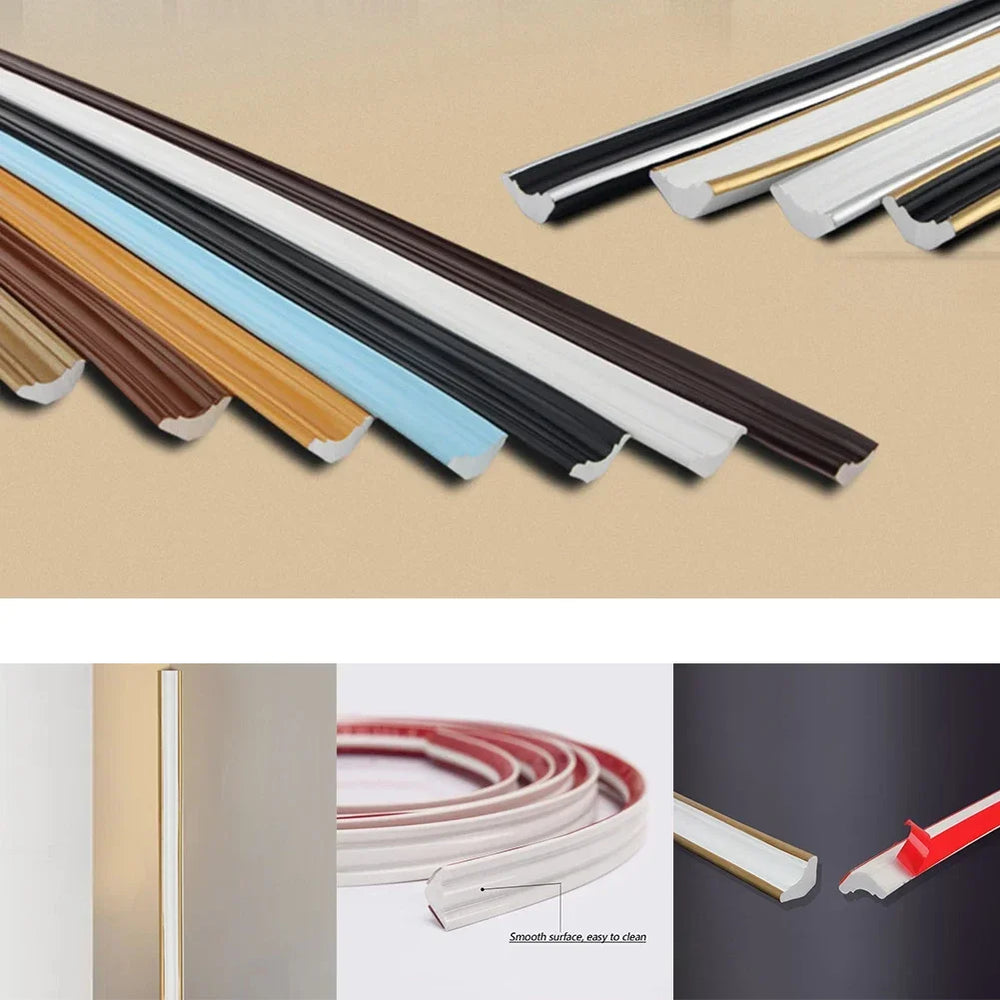 Self-Stick Wall Skirting Trim | 3D Flexible Border Decorative Line