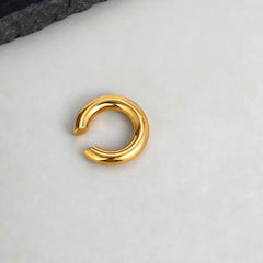 Stainless Steel C-Shaped Ear Clip | Punk Fake Piercing Ear Cuff for Women close-up view