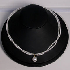 New Women's Fashion Pearl Necklace French Vintage Pearl Necklace Double Lock Bone Chain detail view
