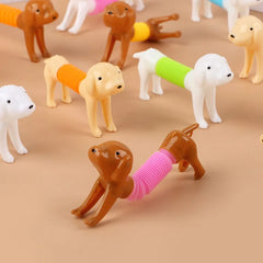 12/24Pcs Colorful Stretchable Dog Stretch Pop Tubes Telescoping Spring Animal Birthday P detail view