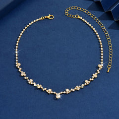 Simple and exquisite full diamond necklace jewelry hot selling necklace full diamond col detail view