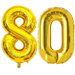 Large Gold Number Balloon 40 Inch | Milestone Birthday & Anniversary Decoration close-up view