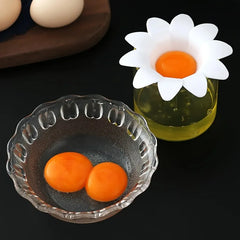 1pc/ Cute Flower Design Egg White Yolk Separator Kitchen Gadgets Baking Tools Egg Extr close-up view
