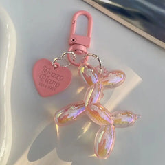 Jelly Cute Jelly Balloon Dog Keychain Pendant Cartoon Dog Chain Keychain - Lovely Acce close-up view