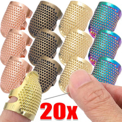 Metal Adjustable Sewing Thimble Sewing Finger Protection Cover Thimbles Cap Shield Ring Fingertip DI