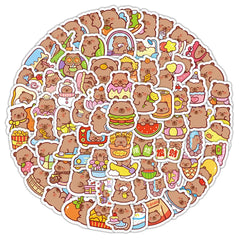 102Pcs Capibara Foldable Sticker Set | Cute Rodent Decor for Journal, Laptop and Gift alternate view