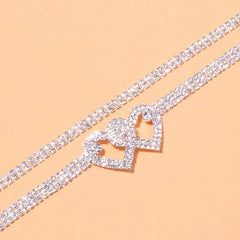 Beautiful Dazzling Cubic Zirconia Chain Anklet for Women Fashion Silver Color Ankle B alternate view