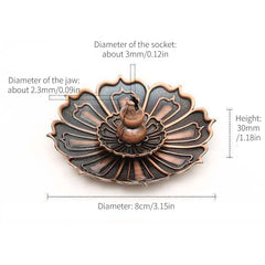 Lotus Incense Burner | Metal Lotus Ash Catcher for Stick and Cone Incense alternate view