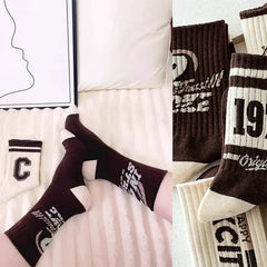 1/3/5/8 Pairs Retro American Men's Mid-rise Socks Women Ins-style Casual Sports Baske alternate view