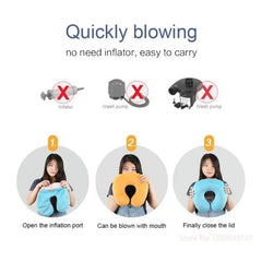 Inflatable Travel Neck Pillow | U-Shaped Support for Car, Plane, and Office alternate view