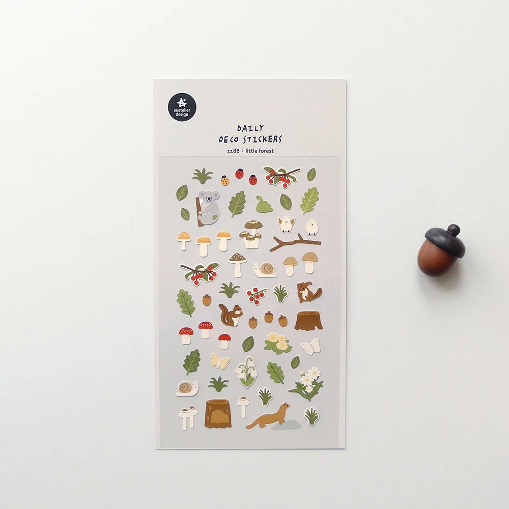 Korean Import Brand Suatelier Little Forest Animals Paper Sticker Scrapbooking Diy Journaling Diary