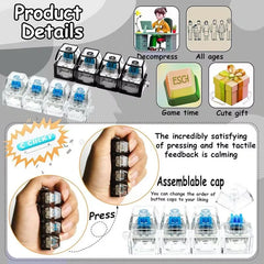 LED Click Keychain | Stress Relief Light Up Keyboard Toy for Anxiety close-up view