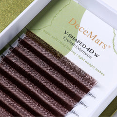 DeceMars V-Shaped 4D Brown Eyelash Extensions | 12 Rows Tray alternate view