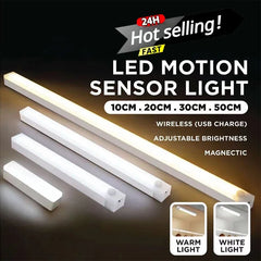 PIR Motion Sensor Rechargeable LED Night Light | Dimmable Magnetic Lamp for Closet Stairs Bar