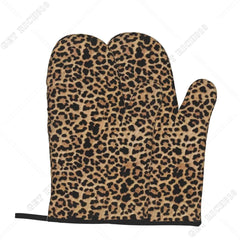 Leopard Print Oven Gloves Set | Heat Resistant Kitchen and BBQ Gloves detail view