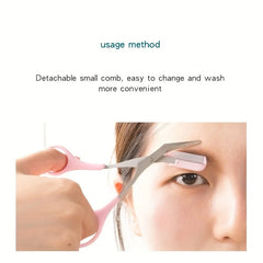 Stainless Steel Eyebrow Trimming Scissors close-up view