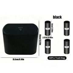 Car Trash Can, Mini Leakproof Trash Can for Car Desk, Thickened Garbage Bags Included, P detail view
