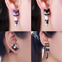 New Fashion Cute Animal Female Creative Handmade Earrings Polymer Clay Dinosaur Dog C alternate view