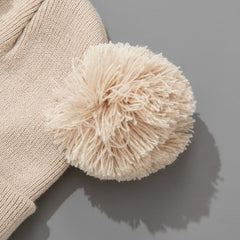 Baby Knit Pom Pom Hat | Warm Winter Cap for Toddlers close-up view