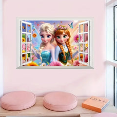 Princess Castle Wall Sticker | Magical Window Design for Kids Rooms close-up view