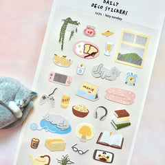 Korean Import Suatelier Lazy Sunday Stickers Scrapbooking Diy Journal Dairy Cute Decor Stationery St