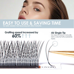 DeceMars 2D Y-Shape Velvet Eyelash Extensions | Salon-Grade Lash Flares close-up view