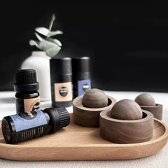 Solid Wood Essential Oil Diffuser Sphere | Natural Aromatherapy Accessory alternate view