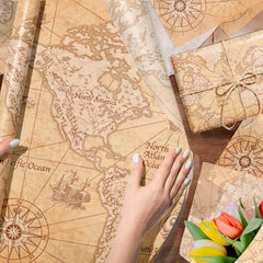 15/35pcs World Map Tissue Paper,Gift Box Wrapping Paper For Birthday Party Decoration, DIY Gift Packing Paper Party Supplies