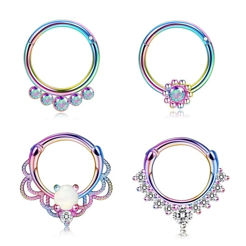 EVISPOL 1-4Pcs 16G Stainless Steel Colourful Septum Nose Ring for Women Men Hypoallergenic Cartilage
