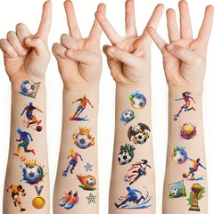 10pcs Soccer Temporary Tattoo Stickers Kids Boys Birthday Party Favors Sport Football alternate view