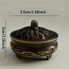 Mini Alloy Antique Three-legged Aromatherapy Stove | DIY Incense Burner for Tea Ceremo close-up view