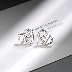 925 Sterling Silver Love Heart Stud Earrings For Women Luxury Designer Jewelry Best S alternate view