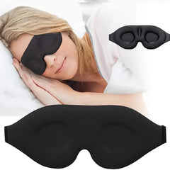 3D Eye Mask Adjustable Breathable Light Blocking Black
