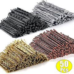 50/60pcs Simple Black Hair Clips For Girls Bobby Pins Invisible Wave Curly Bride Disposable Hair Pin