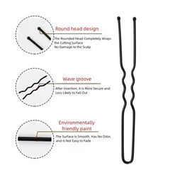 50pcs 5cm Bridal Bun Secure Styling Bobby Hair Clip U Shaped Hairpins Salon Hair Styling Tools XKBJ18