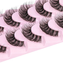 10 Pairs 6D Super Fluffy Wispy Faux Mink Eyelashes | Cat Eye Effect Dramatic Lashes alternate view