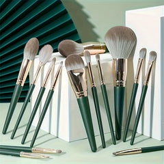 14-Piece Makeup Brush Set | Soft Nylon Bristles Travel Kit