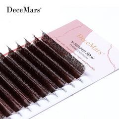 V-Shaped 3D Brown Eyelash Extensions | 12 Rows Professional Lash Tray detail view