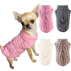 Classic Solid Chihuahua Puppy Dog Sweater for Small Dogs Winter Warm Pet Clothes Yorkshire Schnauzer