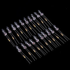 20PCS Neon Indicator Lamps With Resistors for 220V AC Mains | Red Glow Lamp alternate view