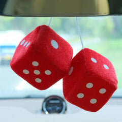 Plush Dice Car Pendant Cute Dice Jewelry Auto Rearview Mirror Hanging Ornament Car Interior Decorati