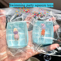 1pc Swimming Pool Squeeze Toys Maltose Stress Relief Slow Rebound Fidget Toy Mochi Squis detail view