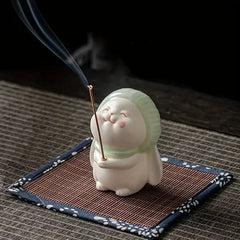 Cute Wishing Rabbit Incense Burner | Ceramic Home Fragrance Decor alternate view