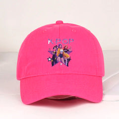 K-POP Cartoon Girl Group Baseball Cap | Unisex Retro Adjustable Dad Hat detail view