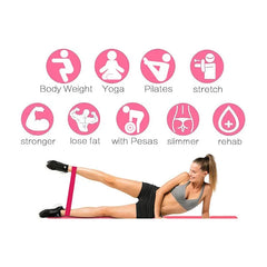 5 Pack Pink Resistance Bands | Elastic Fitness Loops for Leg and Butt Exercise alternate view