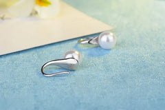 925 Sterling Silver Pearl Drop Earrings for Women