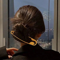 Large Safety Pin Hair Clip Metal Hair Barrettes for Girls Unique Design Hair Styling Tool for Daily Wear