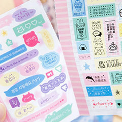 Mr. Paper Duplex Sticker Book 30 Sheets | Korean Cute Style Creative Handbook Material close-up view